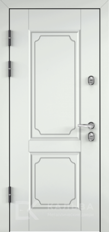 Фото №2 «Стальная дверь коричневая порошковая с белой МДФ классика для квартиры №24»