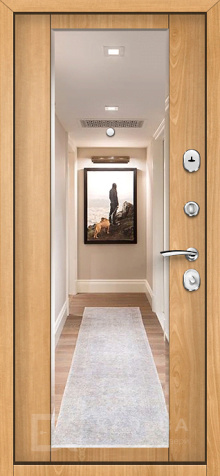 Фото №2 «Входная стальная дверь с зеркалом и МДФ панелью для квартиры №46»