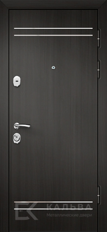 Фото «Входная дверь антрацит снаружи и МДФ орех внутри №50»